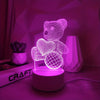 Creative Pink Heart Bear Lamp